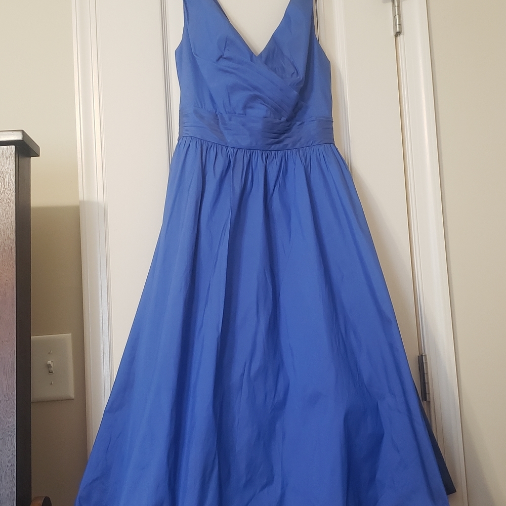 Blue taffeta dress